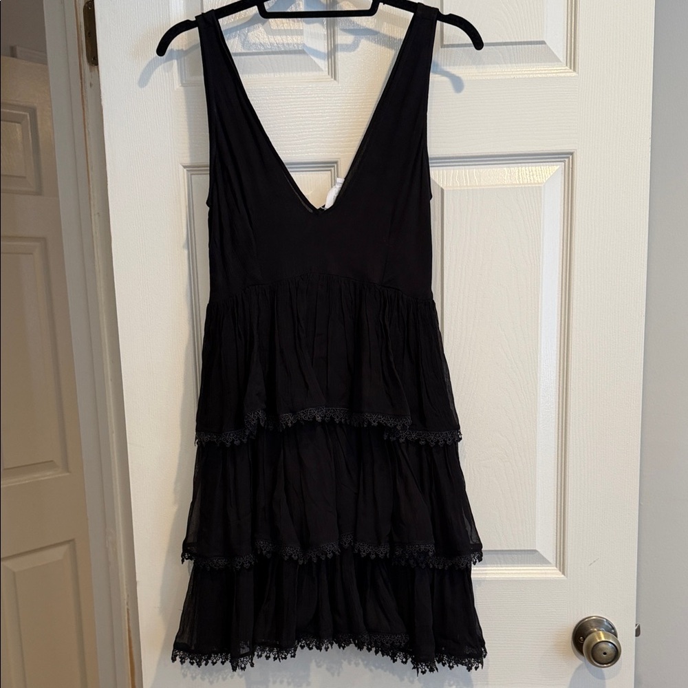 Lovers + Friends Peach Mini Dress in Black
